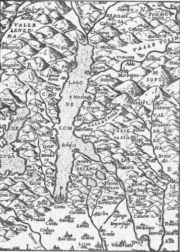 Mappa del Lago di Como, 1570.