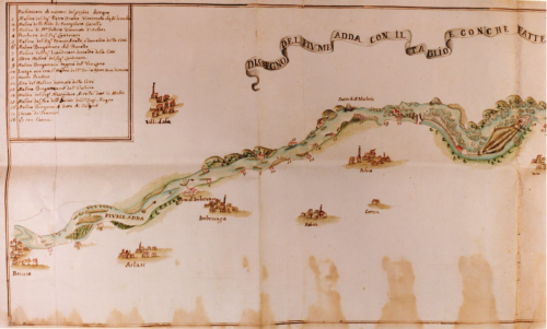 Mappa del fiume Adda del '700