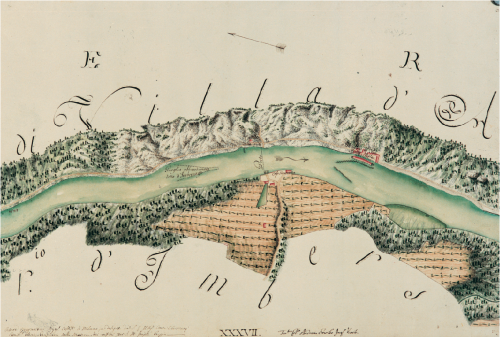 Disegno delle rive dell'Adda