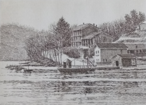 Disegno del Porto di Imbersago e del Traghetto